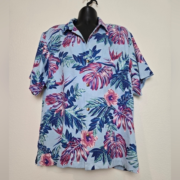 Tommy Bahama Calaveras Fronds Silk-blend Camp Short Sleeve Button-Up Shir XL - Picture 2 of 16